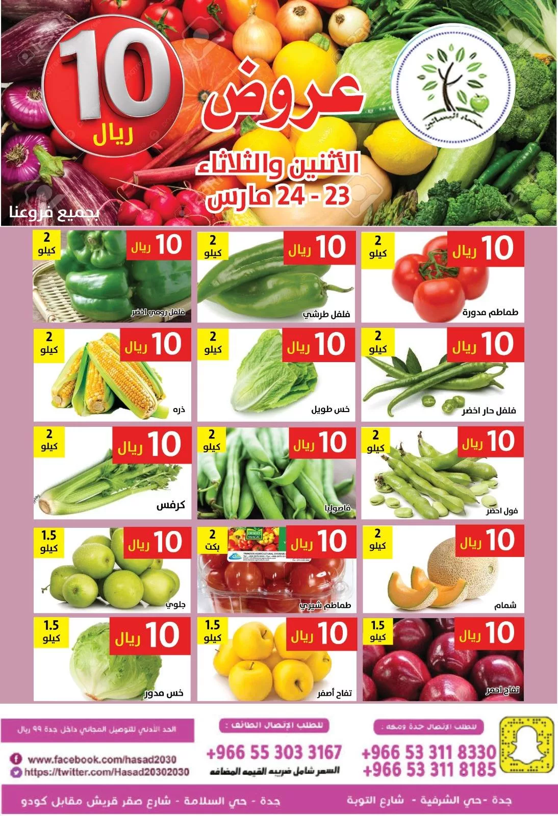 655070705 1266738435564842 1434232196996621164 n - عروض مؤسسة حصاد البساتين الطازج الاثنين 23 مارس 2026 لمدة يومان